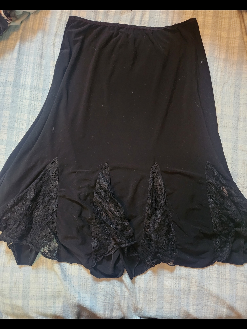 Susan Lawrence Black Pull-On Skirt with Elastic Waistband